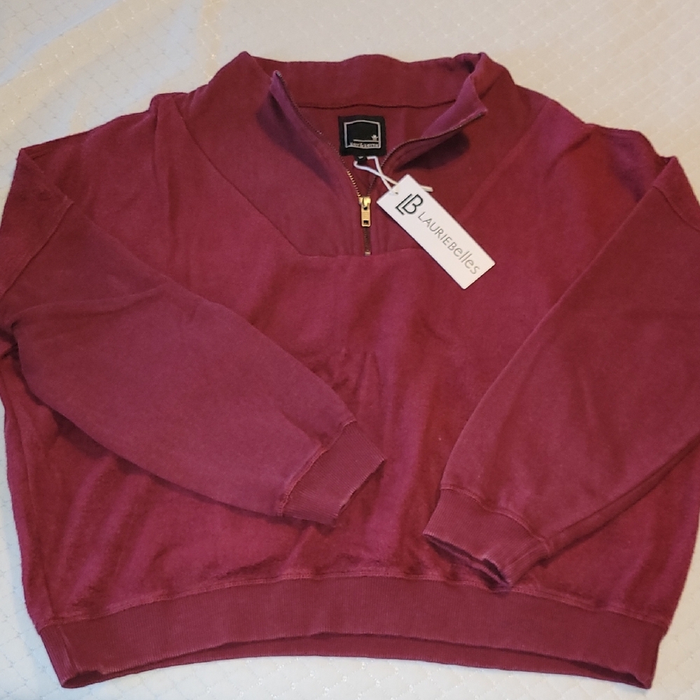 Women's Maroon Quarter Zip Sweater